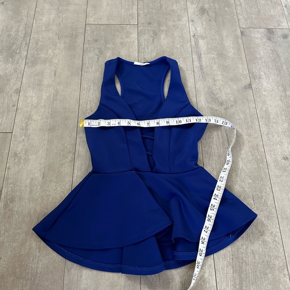 Soprano Women’s Royal Blue Sleeveless Peplum Blouse size small - Picture 8 of 8